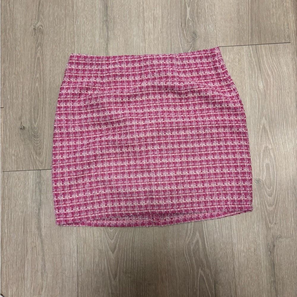 Pink Tweed Women's Skirt